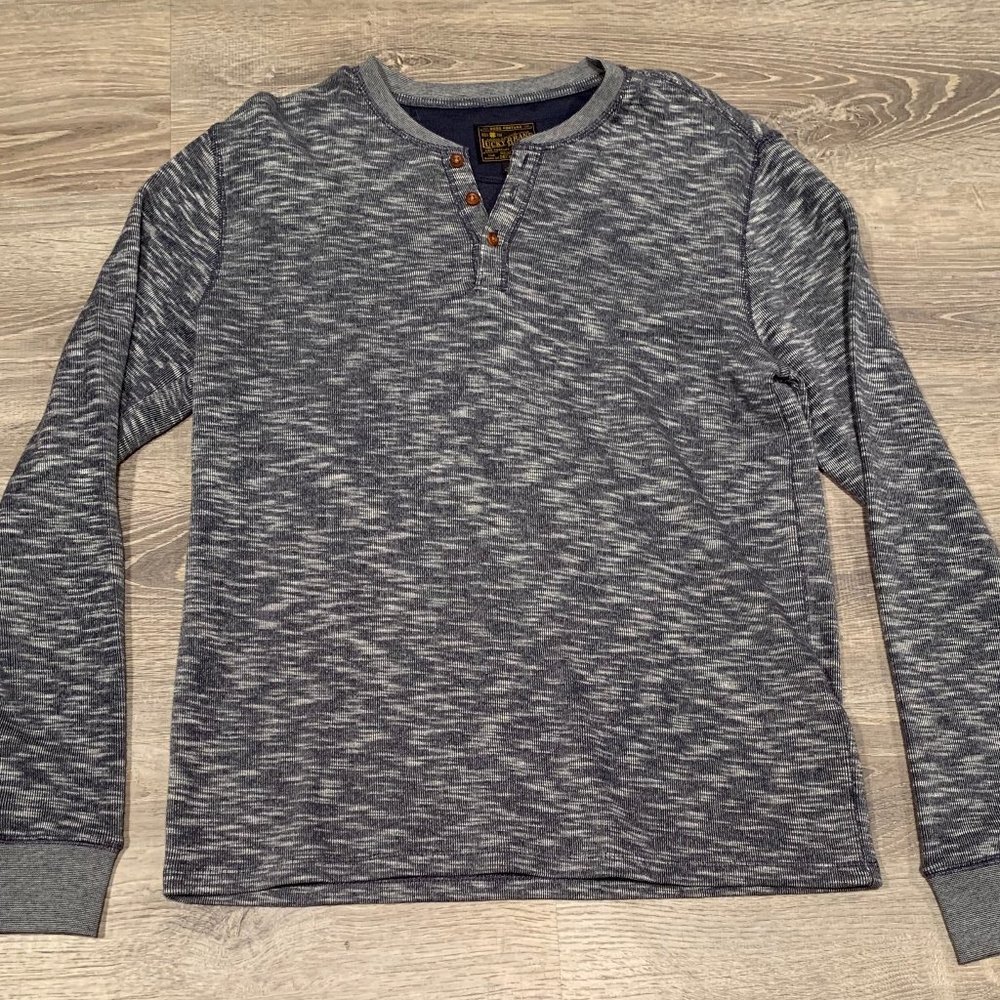 Lucky Brand medium shirt gray and white